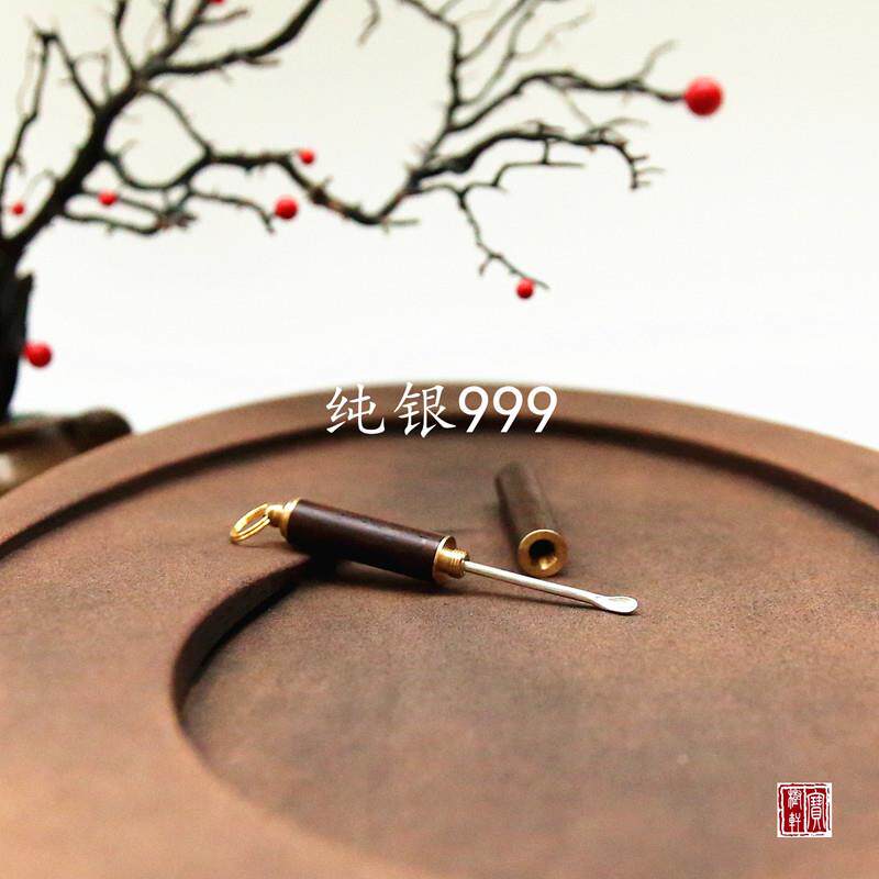 银耳扒手工单个挖耳勺纯银老式旅行掏耳勺传统银勺家用防水密封筒
