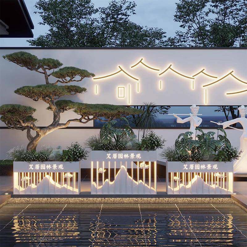 花箱户外不锈钢太阳能LED灯光组合广场烧烤店外摆围栏花架隔断室