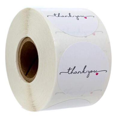 500pcs Round White paper label sticker thank you sticker