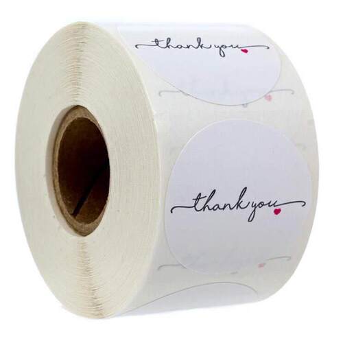 500pcs Round White paper label sticker thank you sticker