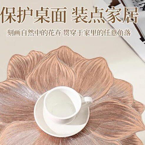 Lotus flower placemat, heat-resistant, waterproof, and oil-p