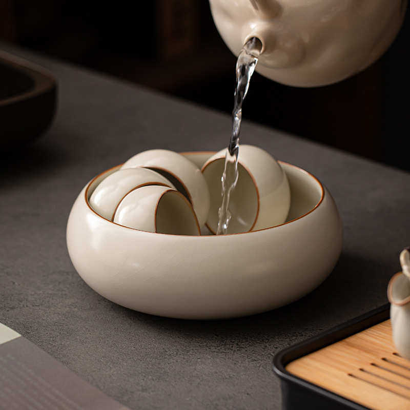 汝窑米黄圆融茶洗大容量茶具废水缸收纳大碗茶盆茶杯盆家用茶渣缸,餐饮具,茶具礼盒,淘宝优惠券,粉丝福利购,淘宝优惠卷