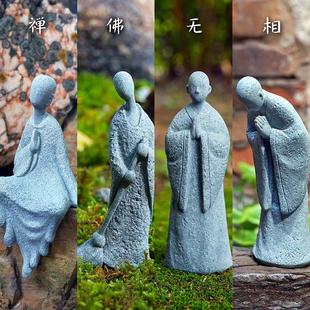 佛像小摆件仿真园艺盆景假山微景观造景佛陀人物中式禅意日式家居