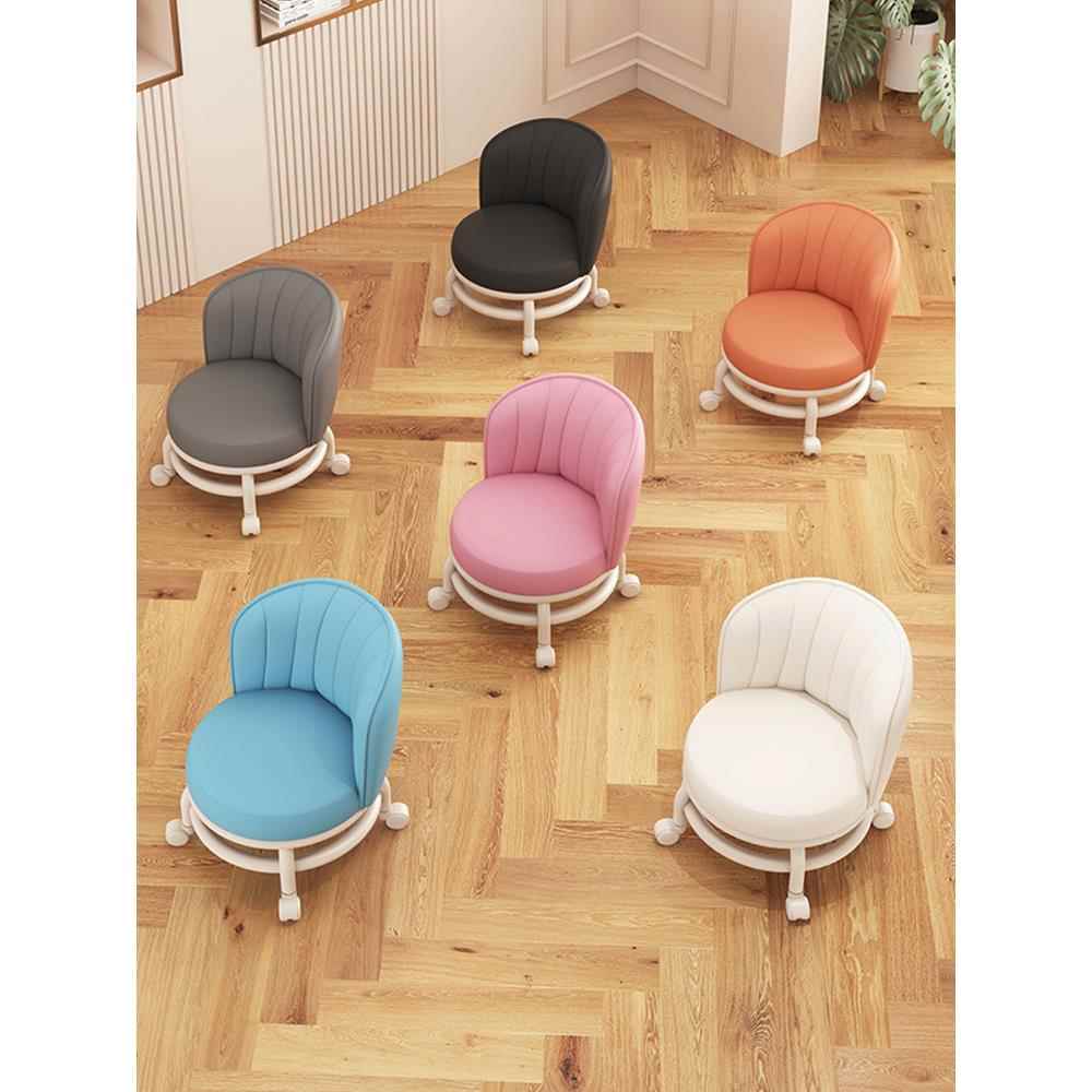 滑轮矮凳靠背家用滑轮凳子静音美缝凳修脚万向轮小凳儿童学步神器