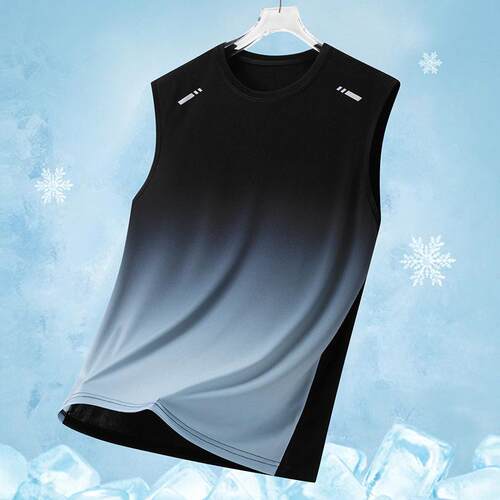 LIFE KEEPS MOVING Men’s color-block printed sleeveless tank