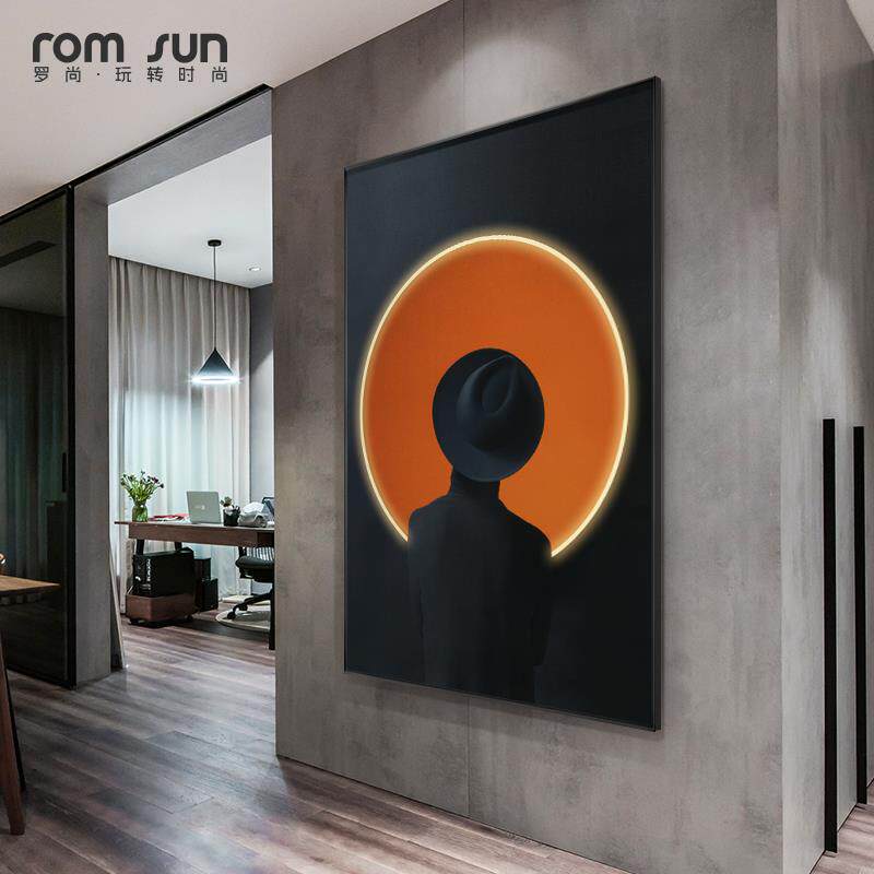 网红现代约创玄关装画饰画个性意日式厅挂北欧风客厅餐壁简画