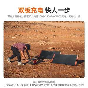 电小二200W太阳能充电板户外电源 折叠便携移动 单晶硅200w光伏板