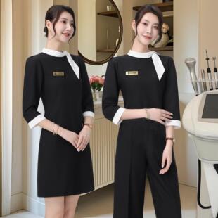 美容院美容师工作服高级皮肤管理师服中式养生会所珠宝店酒店工服