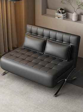 单人沙床可折叠两用客书厅小户型巴懒塞罗那阳台房黑色QGI人发沙