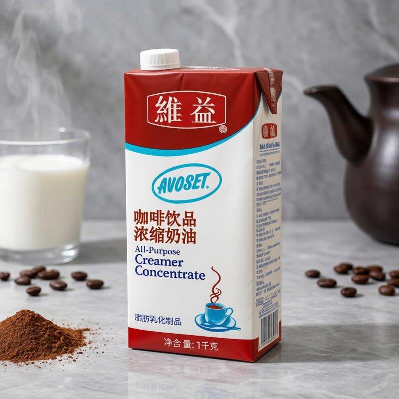 维益爱护牌咖啡奶1L浓缩奶油淡奶油家用奶茶原料咖啡专用伴侣