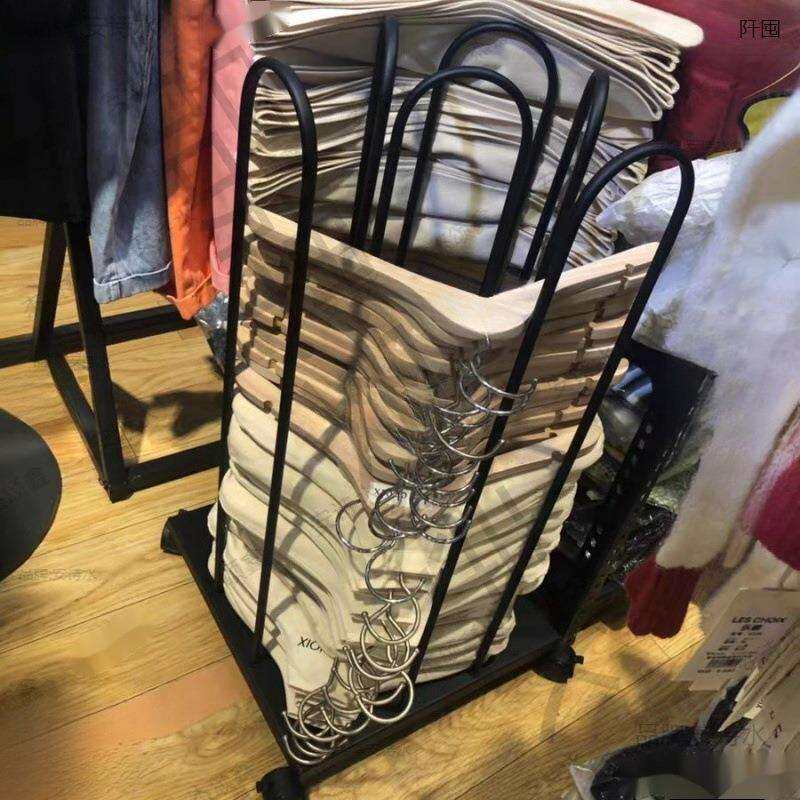 服装店放衣架收纳器的可移动整理裤夹架简约男女装店储存车