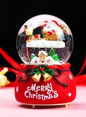 圣诞梦水球摆件音节乐盒八音盒小女幻孩S0513公晶主儿童女童生日
