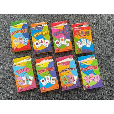 英语单词卡片flashcards闪卡早教认知学习卡形状动物颜色水果天气