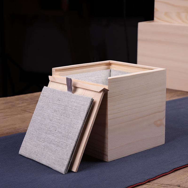 松木抽拉盒子茶具茶杯紫砂茶壶包装盒盖碗双杯四杯实木礼品盒