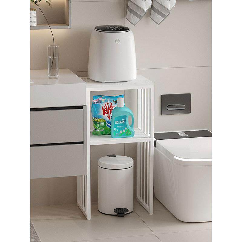 卫生间马桶夹缝收纳柜浴室窄侧边桌内衣迷你小型洗衣机置物架落地