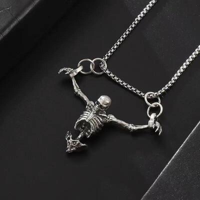 Creative Crucifixion Skull Pendant Men Necklace Punk HipHop