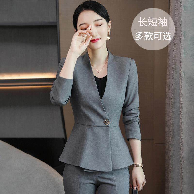 西装正装女职业套装气质前台工装售楼部美容院酒店经理工作服高端