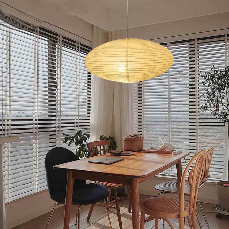 日式侘寂风卧室民宿餐厅咖啡服装店茶室禅意中古风宣纸灯飞碟吊灯