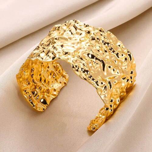 Classic Wrinkle Texture Openning Bangle Bracelet For Women E