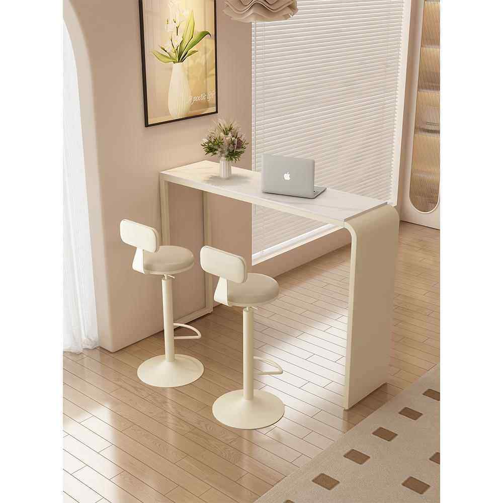 吧台桌家用简约岩板高脚桌长条桌客厅沙发阳台隔断迷你休闲小吧台