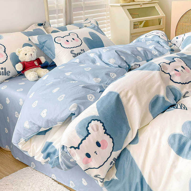 新款纯棉四件套 60支小清新全棉宿舍三件套 简约床单被套床上用品,床上用品,床品套件/四件套/多件套,淘宝优惠券,粉丝福利购,淘宝优惠卷