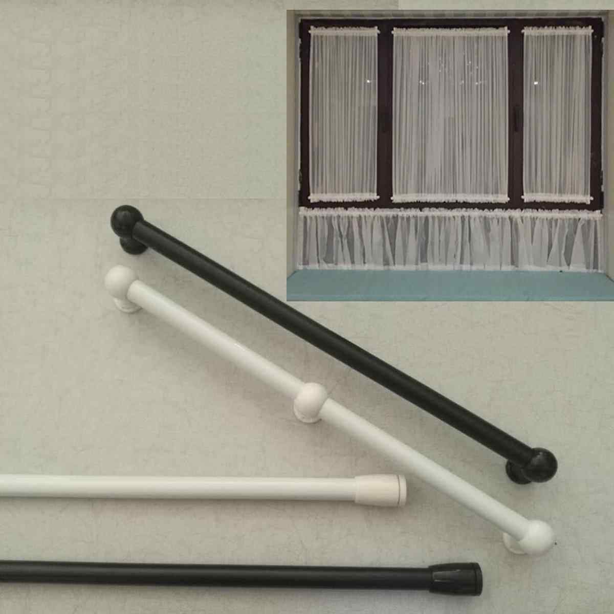 免打孔粘贴窗帘杆绷纱杆黑色铁艺铝合金门帘杆厨柜半帘杆法兰浴帘,居家布艺,窗帘杆/罗马杆,淘宝优惠券,粉丝福利购,淘宝优惠卷