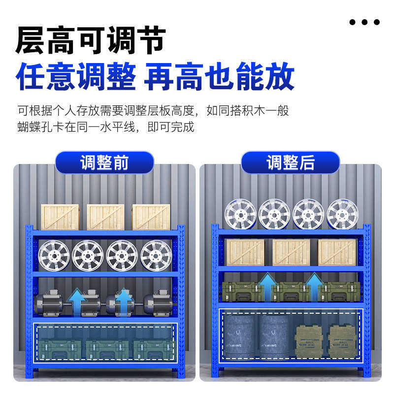 定制仓库货架库房多层轻型快递架子家用承重组装储物货物架置物架