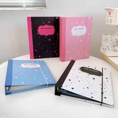 ins风韩版少女简约A活页相册追星女孩硬面绑带寸寸相片收纳本