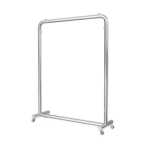 简约服装店展示架不锈钢女装衣服货架童装单杠龙门挂衣杆收纳带轮