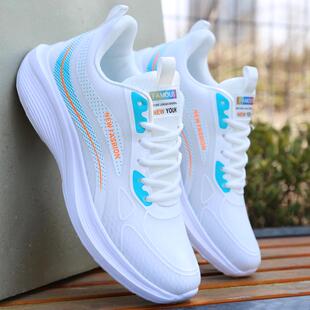 男士防滑耐磨运动鞋男鞋春夏季轻便软底跑步鞋透气百搭网面鞋休闲