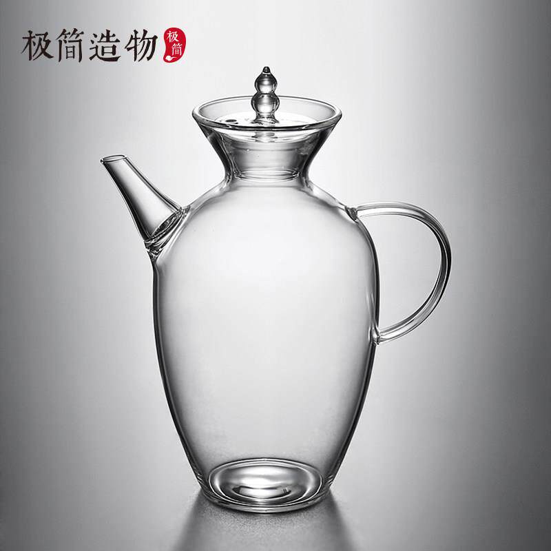 彷古宋执壶玻璃泡绿茶泡茶器专用一人用女士小喝茶壶功夫茶具家用