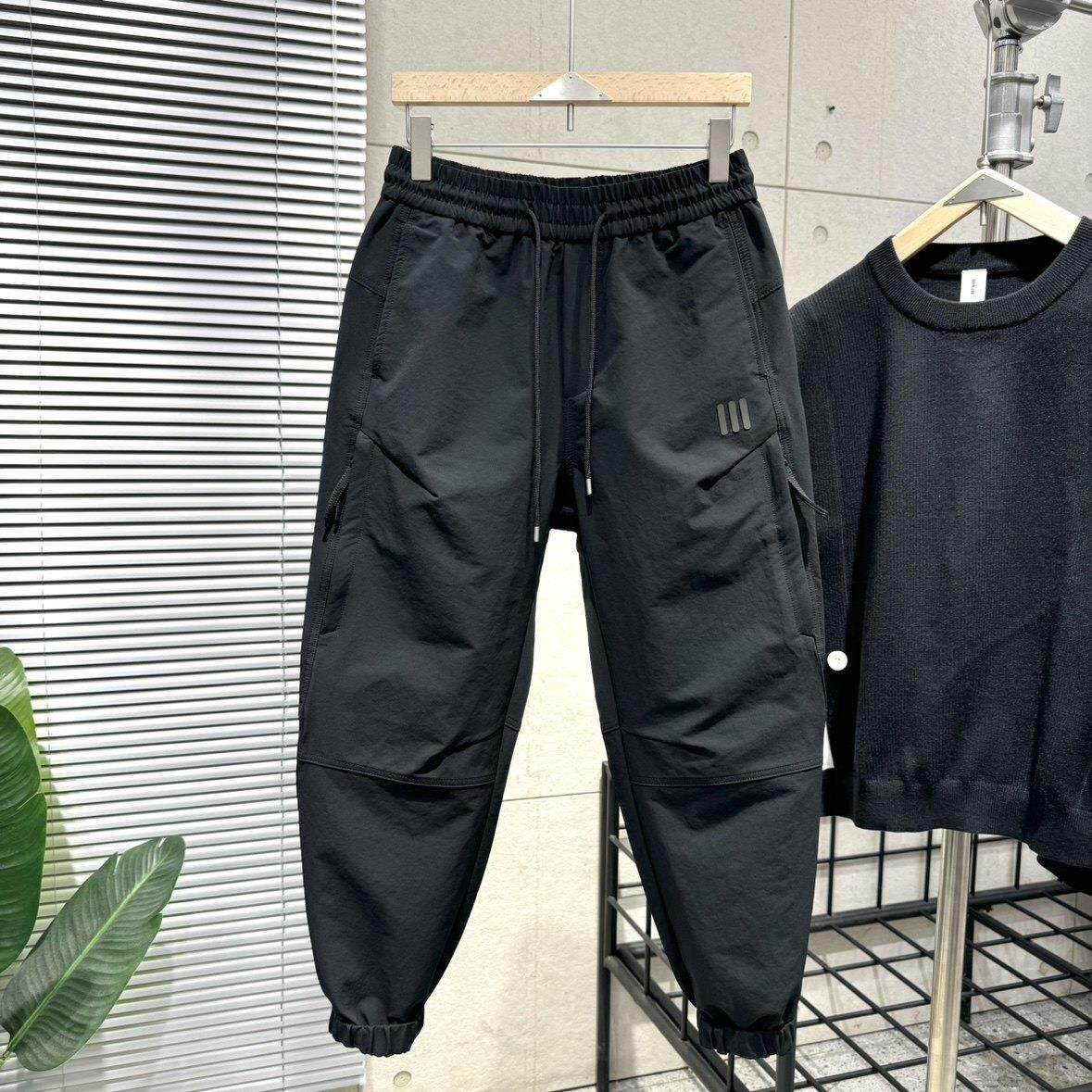 代购秋冬新款工装裤宽松九分裤男潮牌韩版黑色速干小脚裤休闲裤潮