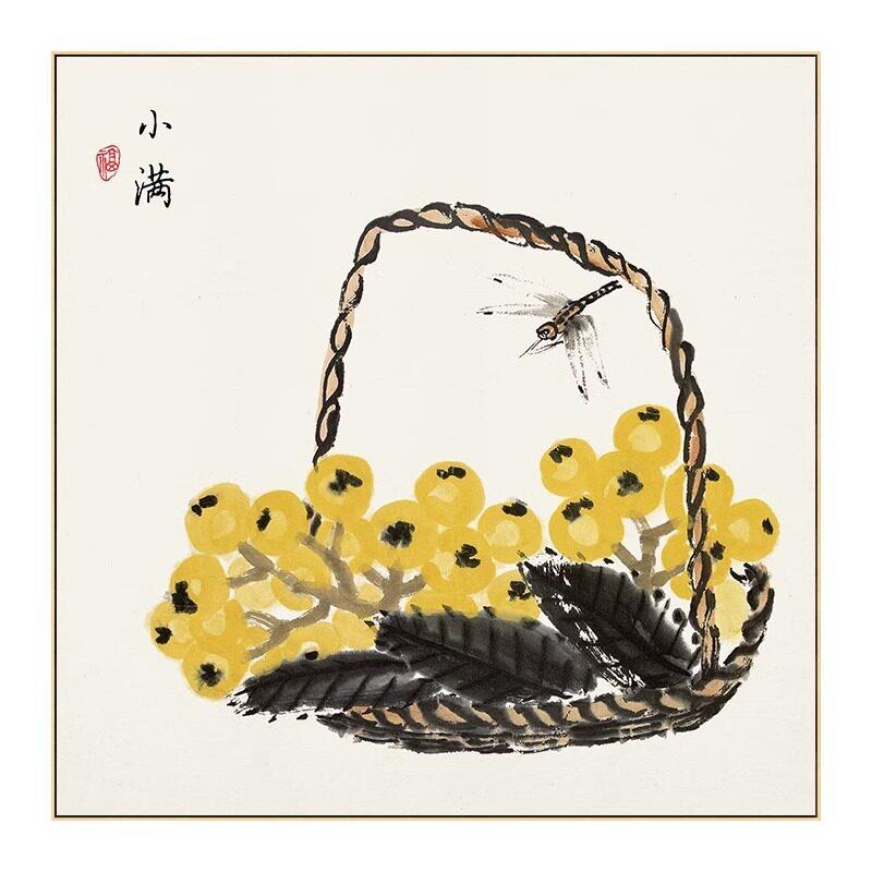 二十四24节气装饰画新中式饭厅店挂画中国风餐厅夕厅饭馆食物壁画