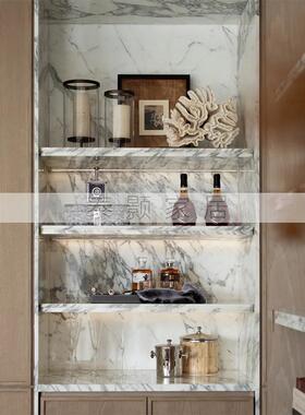 现代装饰家具厨房古风样板间板台面橱柜摆件中餐展厅软装组合