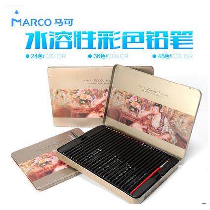 MARCO马可 彩色铅笔美术绘画涂色雷诺阿24/36/48色水溶性彩铅3220