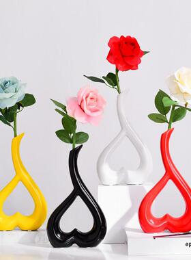现代简约陶瓷小摆件创意餐桌装饰品家居客厅插花花瓶新房软装摆设