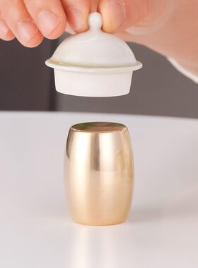 黄铜手工锤纹盖置黄铜实心盖置盖碗茶壶盖托盖子架功夫茶具配件