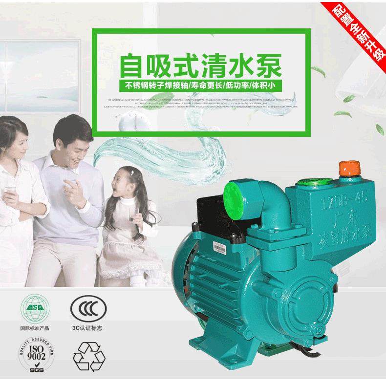 广东凌霄1ZDB65水泵家用自吸水泵高扬程增压泵自来水井农用抽水泵
