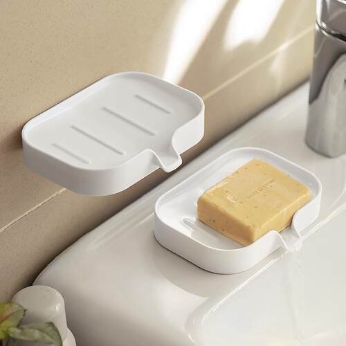 Wall-Mounted Hole-Free Soap Dish for Home Kitchen, Bathroom