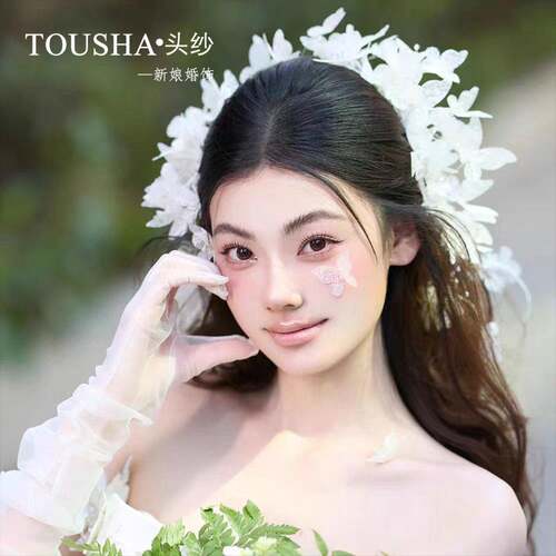 新款森系新娘头饰白色蕾丝仙美花朵发带结婚婚纱晚礼服级感配饰