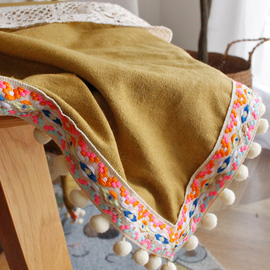 简约现代棉麻餐桌布圆长方形，茶几书桌台布素色，盖布巾纯色防尘布艺