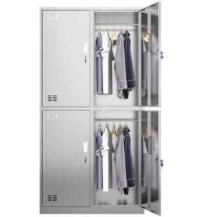 304不锈钢更衣柜员工宿舍多门储物柜无尘车间柜不锈钢多层杂物柜