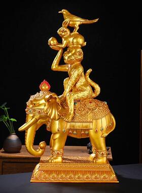 藏传吉祥四瑞摆件密宗佛前供奉和睦四瑞吉祥居家四兽摆件
