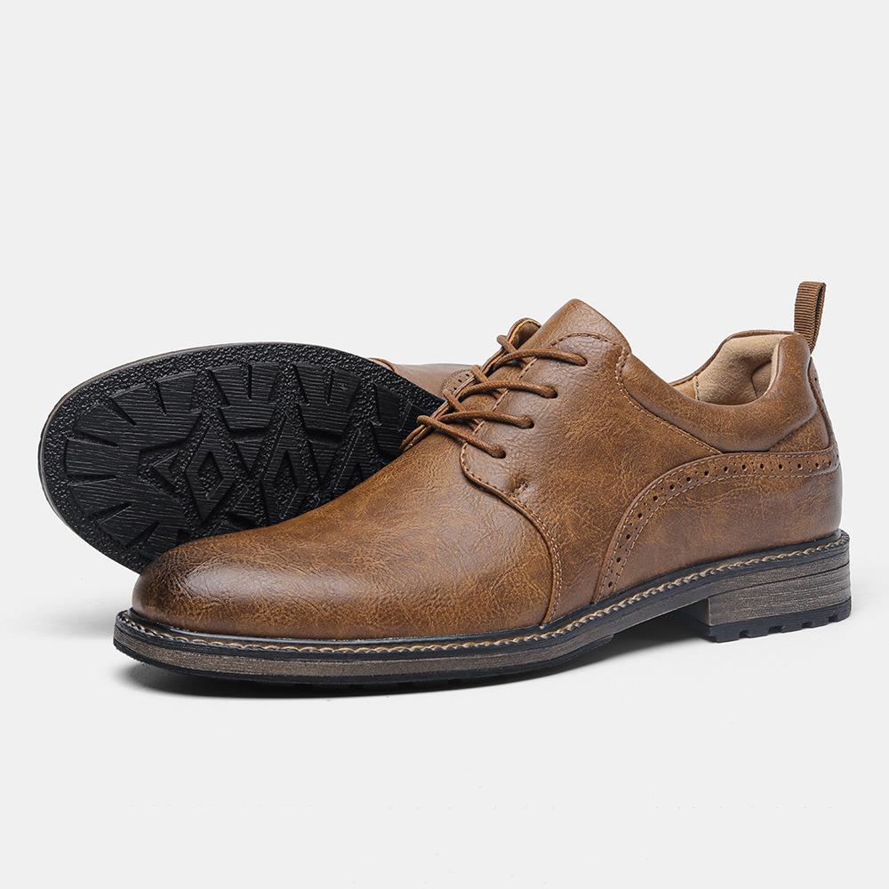 Casual Shoes Men Comfortable PU Leather Shoes 舒适休闲那皮鞋