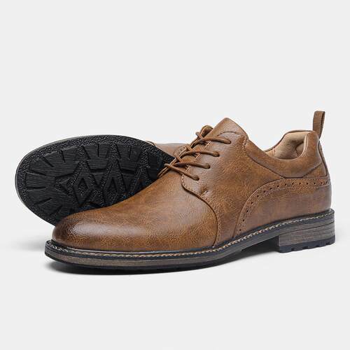 Casual Shoes Men Comfortable PU Leather Shoes 舒适休闲 那皮
