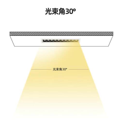 可调节角度嵌入式格栅射灯led家用吸顶线条灯客厅长条天花灯5珠-|