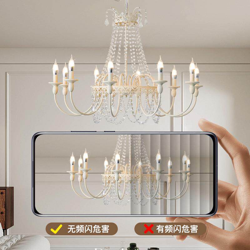 跨境美式吊灯水晶乡村美式枝形吊灯复古房间吧台卧室灯饰LED吊灯