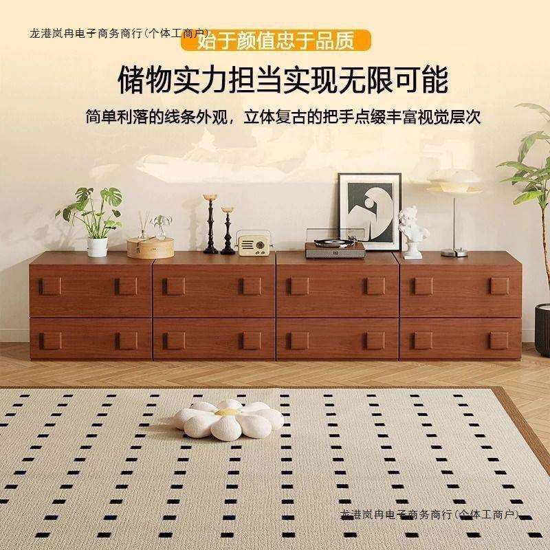 实木中古风电视柜客厅卧室五斗柜复古卡门柜多功能组合落地床头柜