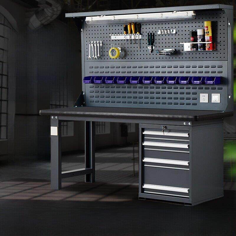 多功能钢板台面模具重型钳工工作台操作台虎钳修理工具桌铁板台面