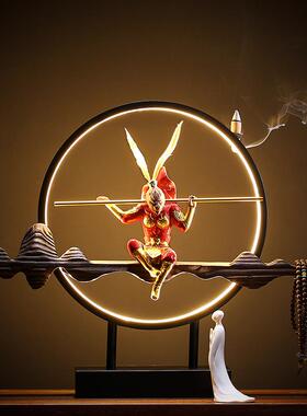 正品新中式灯齐天圈大斗战胜佛孙悟空禅意摆件办公室流香玄倒关圣